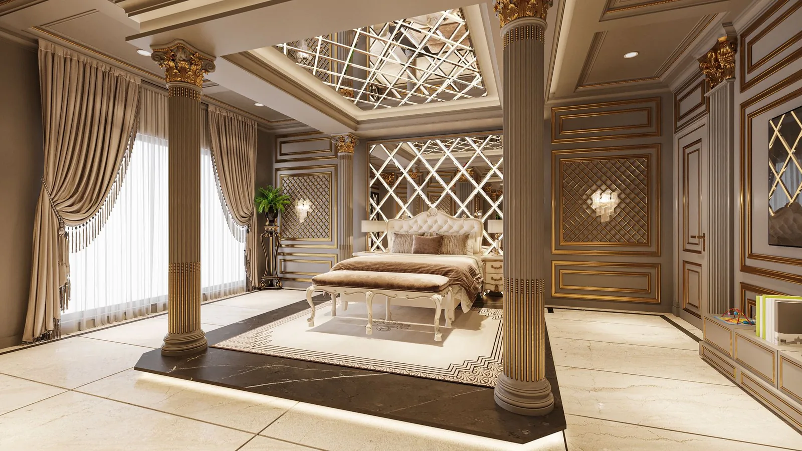A sunlit luxury living room designed by Excellent Room